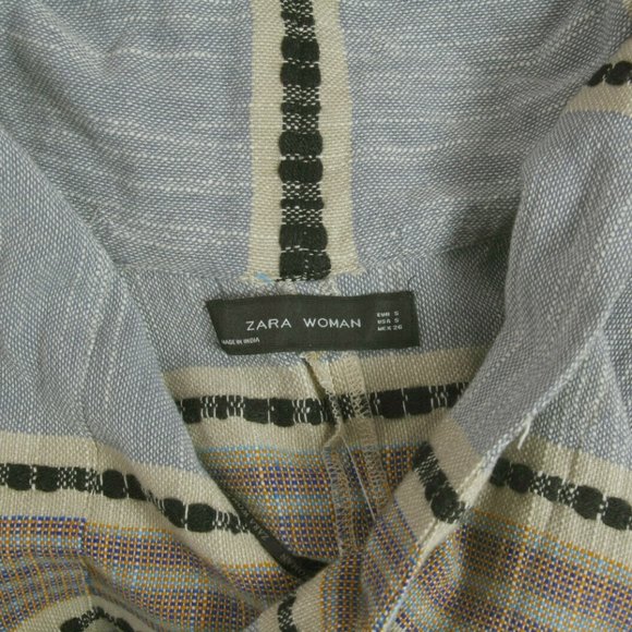 Zara women Striped Fringes Kimono Coat Jacket - Picture 5 of 7